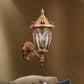 Frendorf | 1 Glühbirne Urne Wand Sconce Licht Loft Messing/schwarzes Metall Wandlampe Leuchte mit klarem geripptem Glas-Schirm