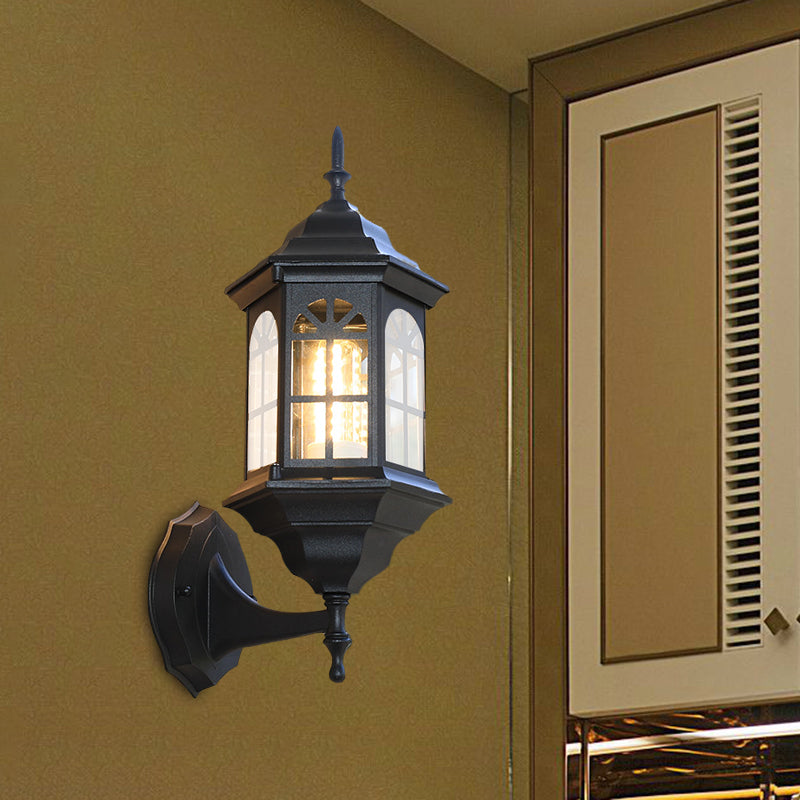 Frendorf | Kasteelvorm Aluminium Wandverlichting Platteland 1-Lamp Buiten Wandlamp Sconces in Wit/Zwart/Messing