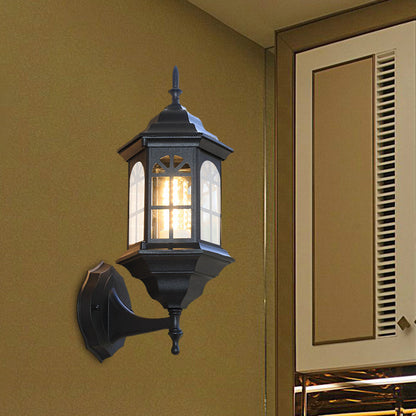 Frendorf | Kasteelvorm Aluminium Wandverlichting Platteland 1-Lamp Buiten Wandlamp Sconces in Wit/Zwart/Messing