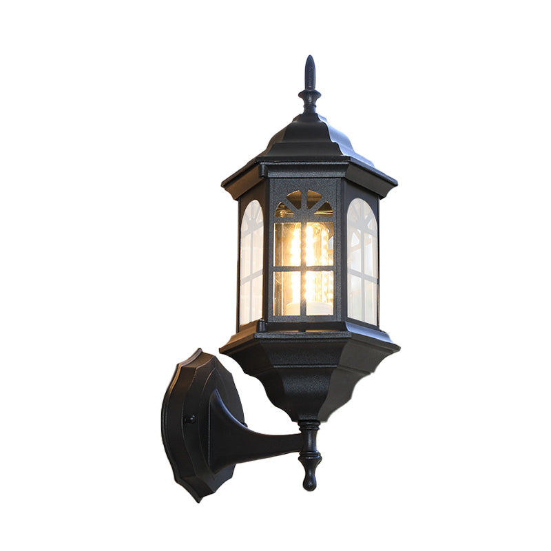 Frendorf | Kasteelvorm Aluminium Wandverlichting Platteland 1-Lamp Buiten Wandlamp Sconces in Wit/Zwart/Messing