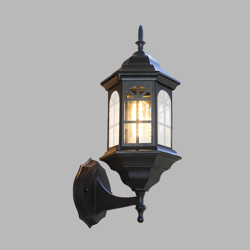 Frendorf | Kasteelvorm Aluminium Wandverlichting Platteland 1-Lamp Buiten Wandlamp Sconces in Wit/Zwart/Messing