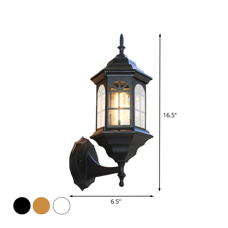 Frendorf | Kasteelvorm Aluminium Wandverlichting Platteland 1-Lamp Buiten Wandlamp Sconces in Wit/Zwart/Messing