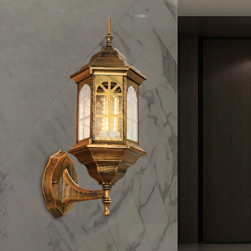 Frendorf | Kasteelvorm Aluminium Wandverlichting Platteland 1-Lamp Buiten Wandlamp Sconces in Wit/Zwart/Messing