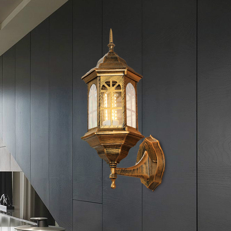 Frendorf | Kasteelvorm Aluminium Wandverlichting Platteland 1-Lamp Buiten Wandlamp Sconces in Wit/Zwart/Messing