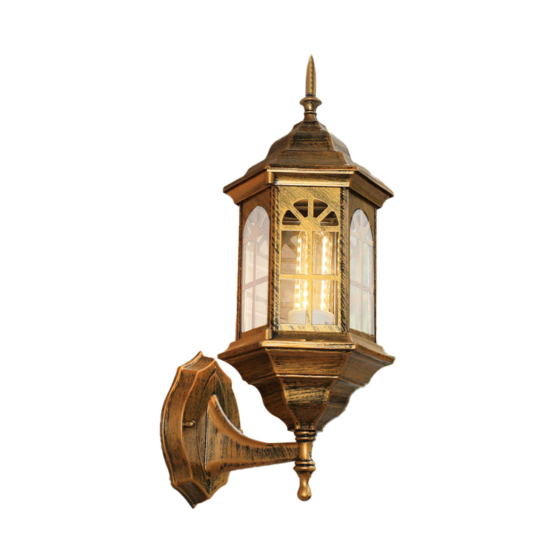Frendorf | Kasteelvorm Aluminium Wandverlichting Platteland 1-Lamp Buiten Wandlamp Sconces in Wit/Zwart/Messing