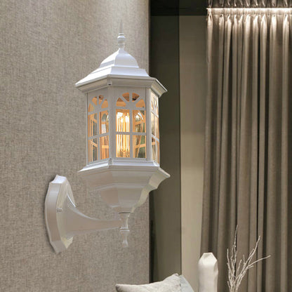 Frendorf | Kasteelvorm Aluminium Wandverlichting Platteland 1-Lamp Buiten Wandlamp Sconces in Wit/Zwart/Messing