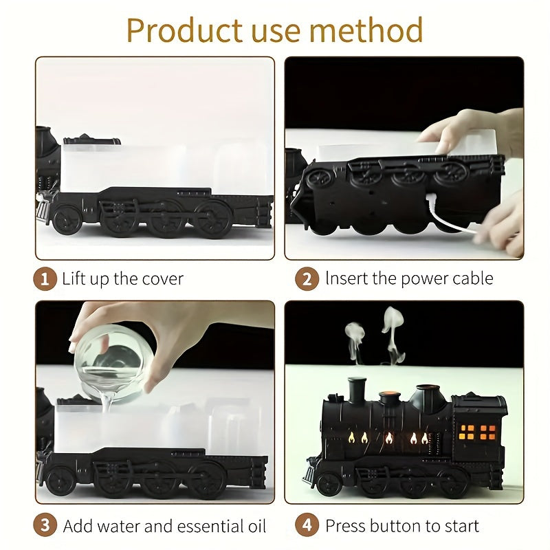 Train ätherischer Öldiffusor - 300ml kühler Nebel Luftbefeuchter mit LED-Leuchten, 2 Sprühmodi, automatischer Abschaltfunktion