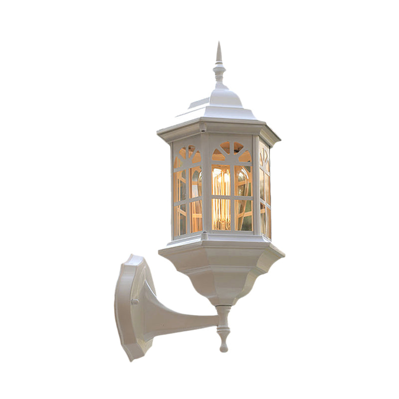 Frendorf | Kasteelvorm Aluminium Wandverlichting Platteland 1-Lamp Buiten Wandlamp Sconces in Wit/Zwart/Messing