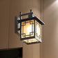 Frendorf | 1-Head Offene Unterseite Wandleuchte Landhaus Messing/Schwarz Finish Opal Mattglas Wandmontierte Lampe Einrichtung