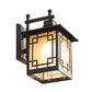 Frendorf | 1-Head Offene Unterseite Wandleuchte Landhaus Messing/Schwarz Finish Opal Mattglas Wandmontierte Lampe Einrichtung