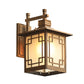 Frendorf | 1-Head Offene Unterseite Wandleuchte Landhaus Messing/Schwarz Finish Opal Mattglas Wandmontierte Lampe Einrichtung
