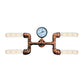 Frendorf | Bare Bulb Eetkamer Wandlamp Sconces met Gauge Deco Rustieke Stijl IJzer 4 Lichten Koper Wandmontage Lamp