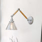 Frendorf | Cone Bedside Sconce Lichtarmatur Vintage Stil Klarglas 1 Licht Chrom Wandlampe, 8"+8"/6"+6"/8"+4" Holzarm