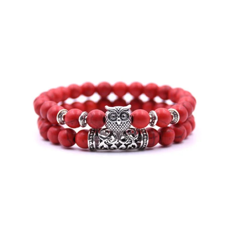 Frendorf | Eule Charme Naturstein-Armband