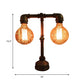 2 Lichter Tischlampe mit Wasserrohr Metall Industriell Stilvolles Restaurant Beleuchtung Fixture in Schwarz