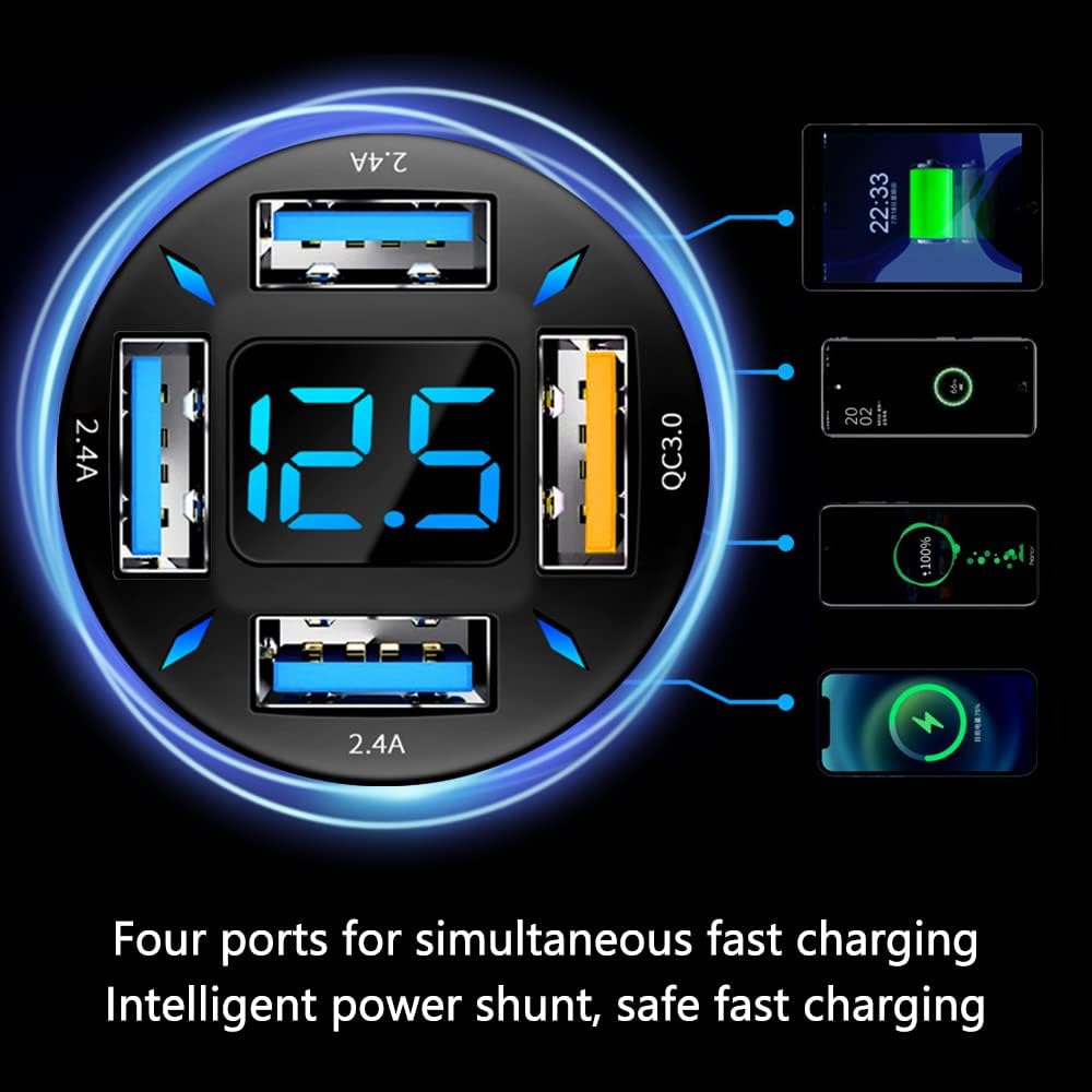 Frendorf | Autoladegerät 66W Superschnellladen mit USB PD & QC 3.0 – Universell für 12-24V Zigarettenanzünder