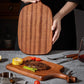 Frendorf | 8-Zoll Steakbrett – Premium Holzservierplatte für Steak, BBQ und gegrilltes Fleisch – Langlebiges Schneide- und Servierbrett mit Saftmulde für Küche, Restaurant und BBQ-Partys