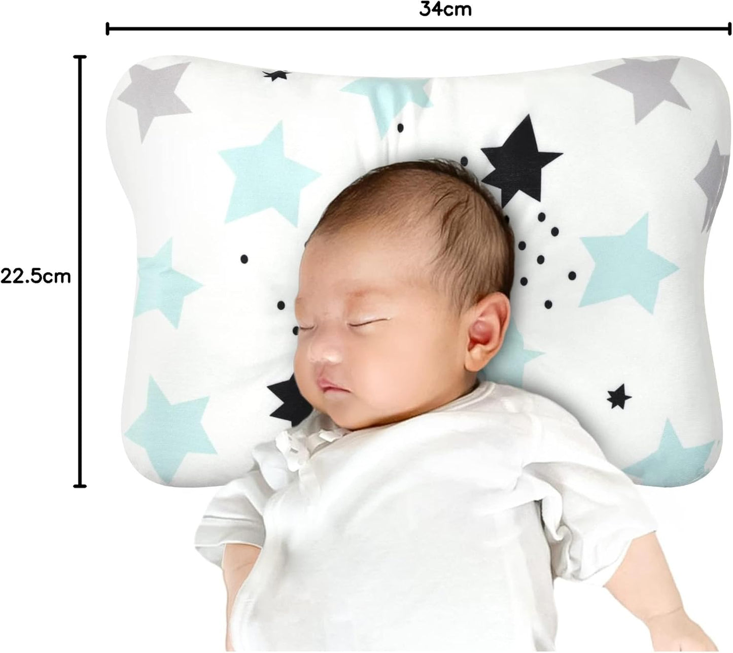 Frendorf | Baby Kissen mit Kopfstütze – Flaches Kopfkissen gegen Kopfverformung