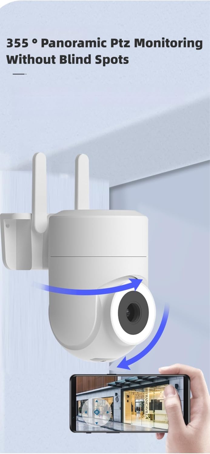 Frendorf | Außen- und Innen-Sicherheitskamera 2K 355° Sichtfeld mit Nachtsicht