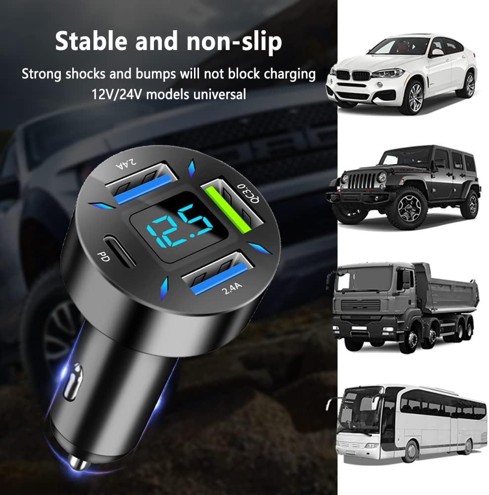 Frendorf | Autoladegerät 66W Superschnellladen mit USB PD & QC 3.0 – Universell für 12-24V Zigarettenanzünder