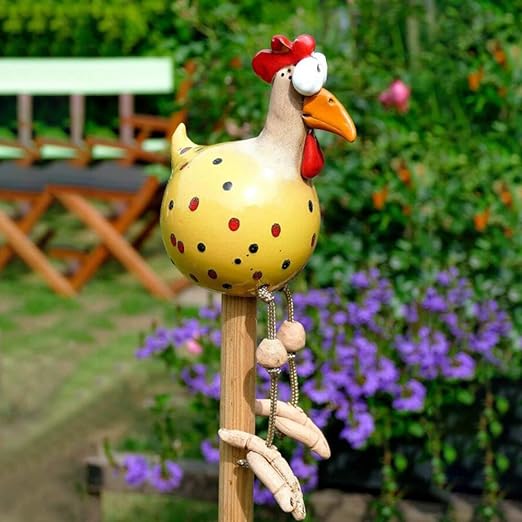 Lustige Hühner | Hochwertige Gartenstecker - der einzigartigste Blickfang des Jahres