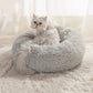 Runder Plüsch beruhigender Donut-Katzenbett-Nest