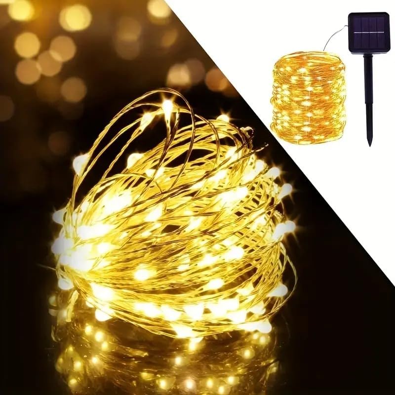 Frendorf | Solar-Lichterkette, 8 cm LED-Lampen, wasserdichte Außenfeenlichter, energieeffiziente dekorative Beleuchtung für Gärten, Terrassen, Balkone und Veranstaltungen, automatische Ein/Aus-Funktion mit Solaraufladung