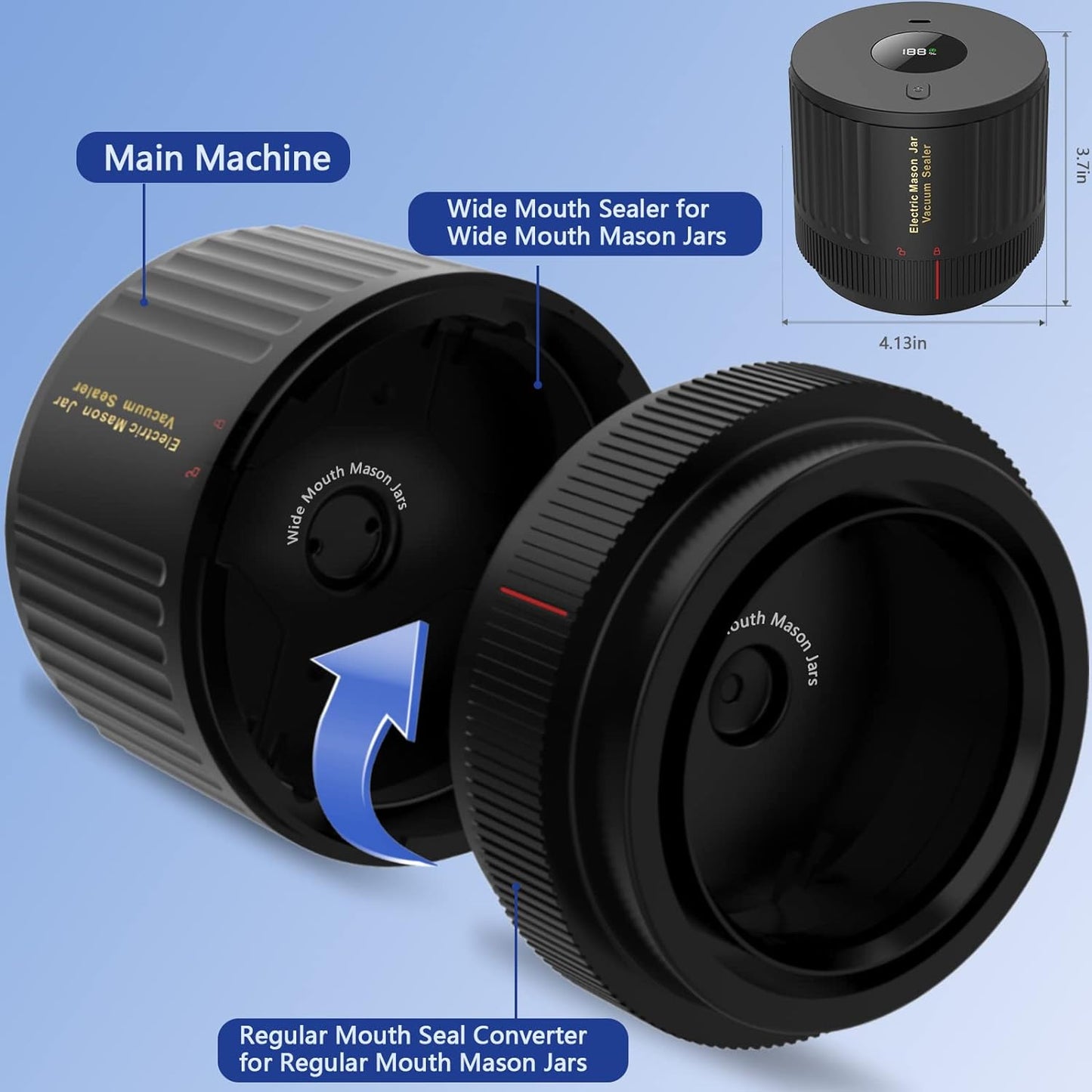 Elektrisches Mason Jar Vakuumierer Set - Bewahre Frische Schnell!