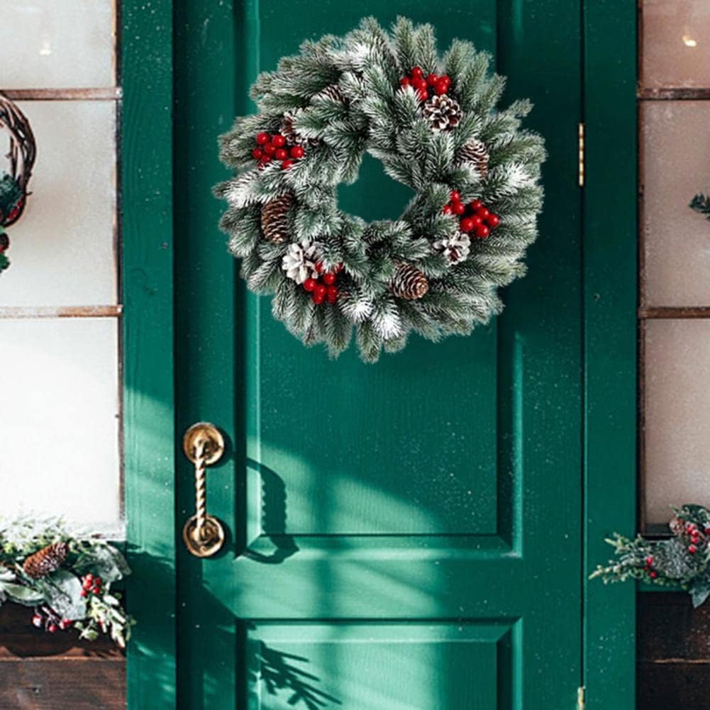 Frendorf | 12'' Mischkegelkerzenkranz - Festliches Feiertagszentrum mit üppigem Grün für Weihnachtsdekoration - Perfekt für Tischdekorationen, Kaminsimse und Wohnkultur