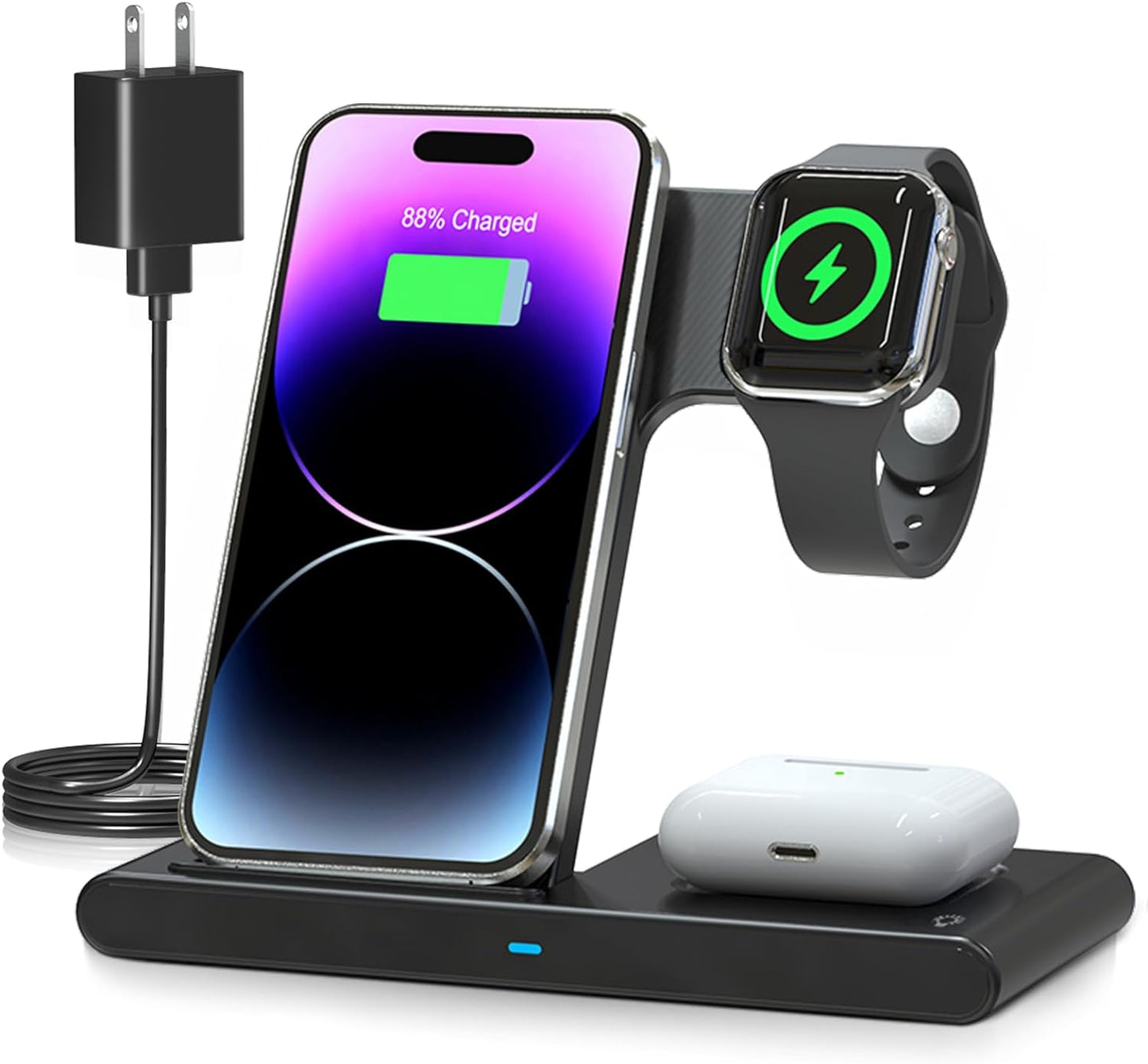 Frendorf | 3 IN 1 Wireless Schnellladegerät Stand für iPhone Watch und Airpod
