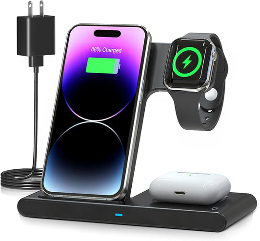 Frendorf | 3 IN 1 Wireless Schnellladegerät Stand für iPhone Watch und Airpod