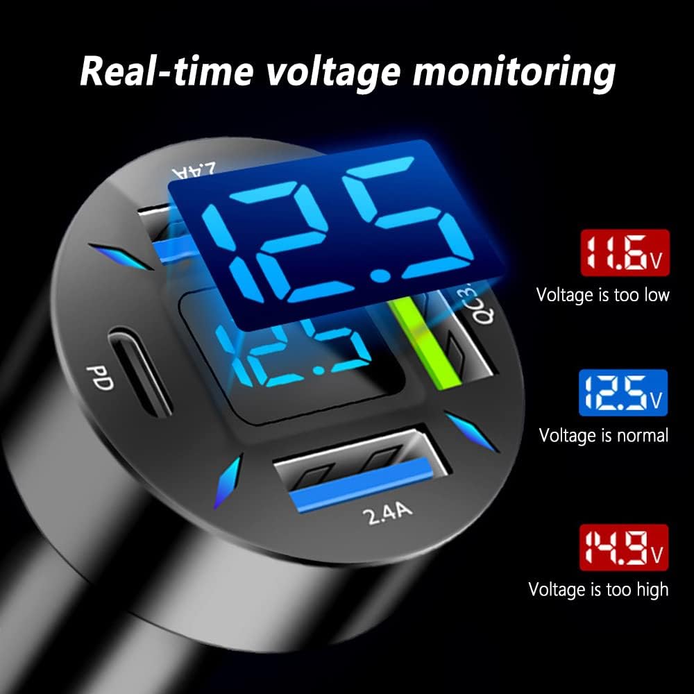 Frendorf | Autoladegerät 66W Superschnellladen mit USB PD & QC 3.0 – Universell für 12-24V Zigarettenanzünder