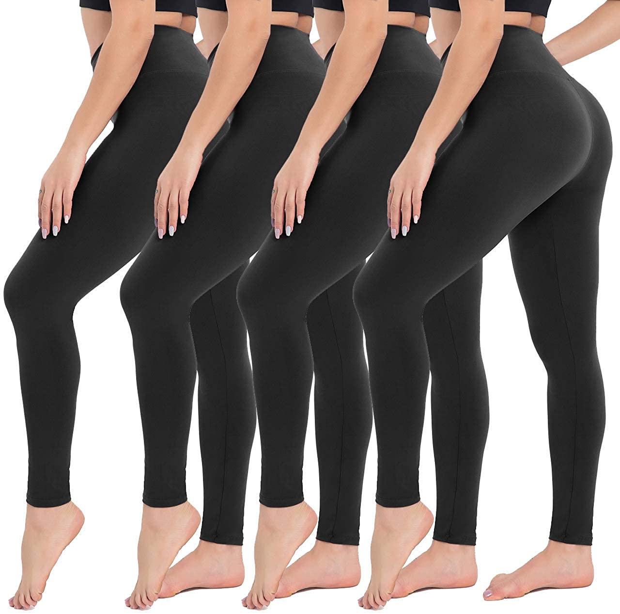 4er-Pack Hochtaillierte Kompressionsleggings