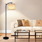 Stehlampe mit 3 Farbtemperaturen LED-Glühbirne, Stehlampe hohe industrielle Stehlampe Lesen für Schlafzimmer, Büro, weiße Lampenschirm enthalten