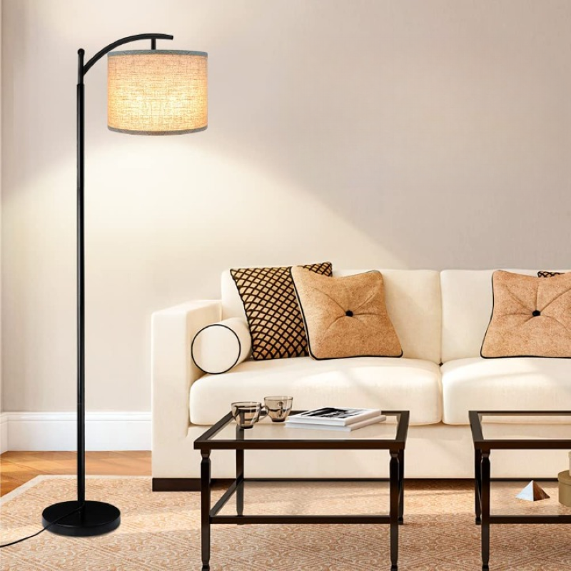 Stehlampe mit 3 Farbtemperaturen LED-Glühbirne, Stehlampe hohe industrielle Stehlampe Lesen für Schlafzimmer, Büro, weiße Lampenschirm enthalten