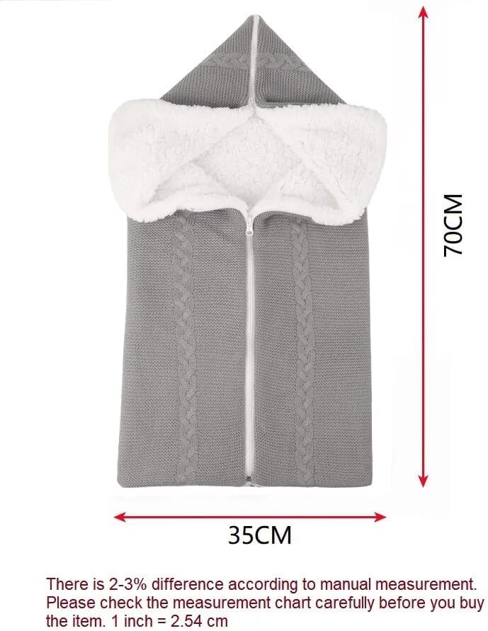 Frendorf | Baby Schlafsack mit Kapuze – Weicher und Warmer Strick-Schlafsack