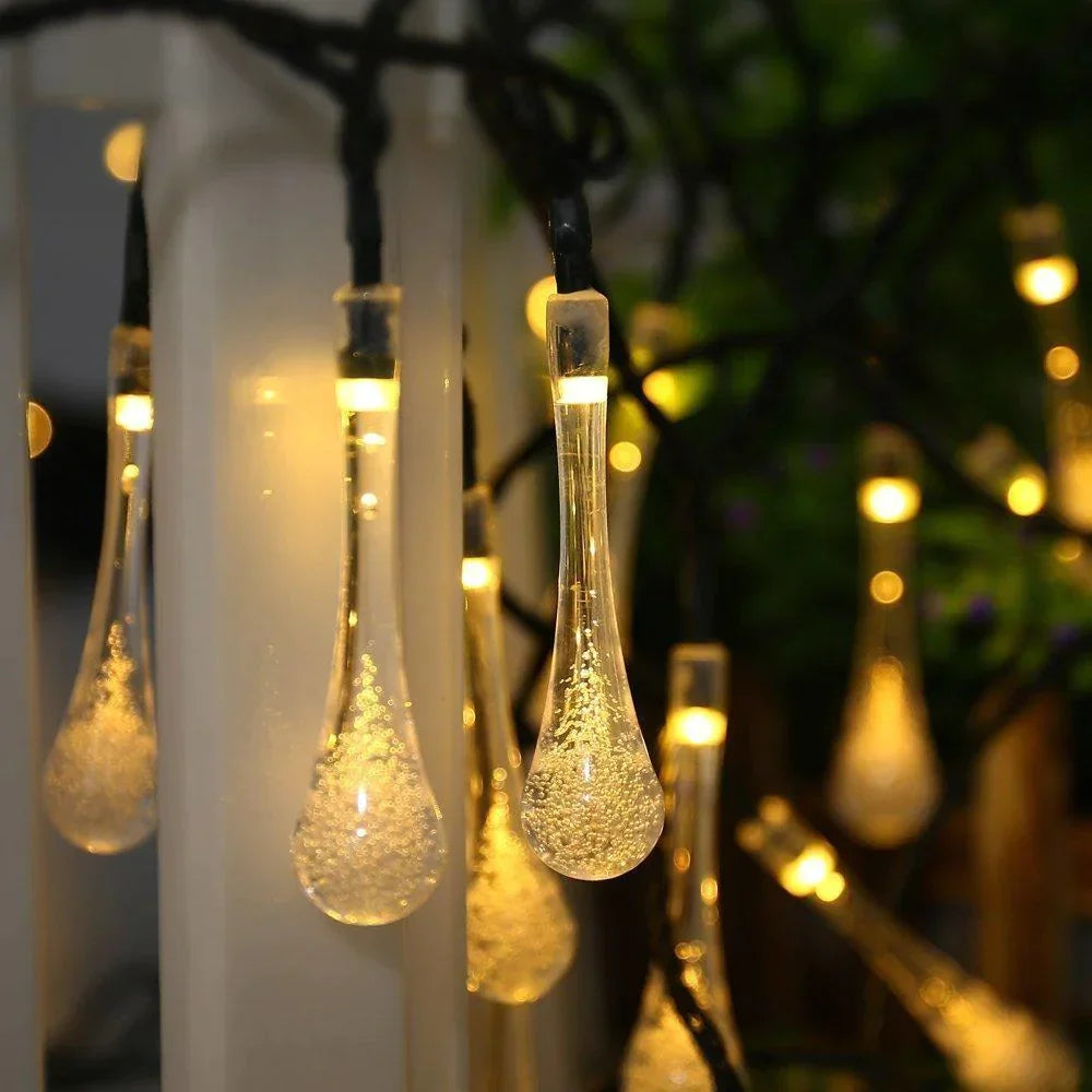 Frendorf | Outdoor Solar Lichterkette, Garten Dekor LED Wassertropfen Wasserdichte Lichter