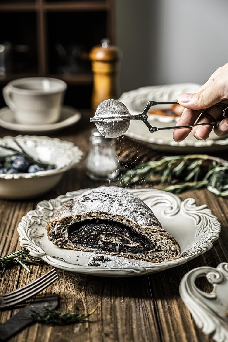 Frendorf | Blumenkeramikteller, 26,5 cm, eleganter vintage-inspirierter Essteller, langlebig und hitzebeständig, perfekt zum Servieren von Hauptgerichten, Salaten und Desserts, ideal für Zuhause, Restaurants und Veranstaltungen