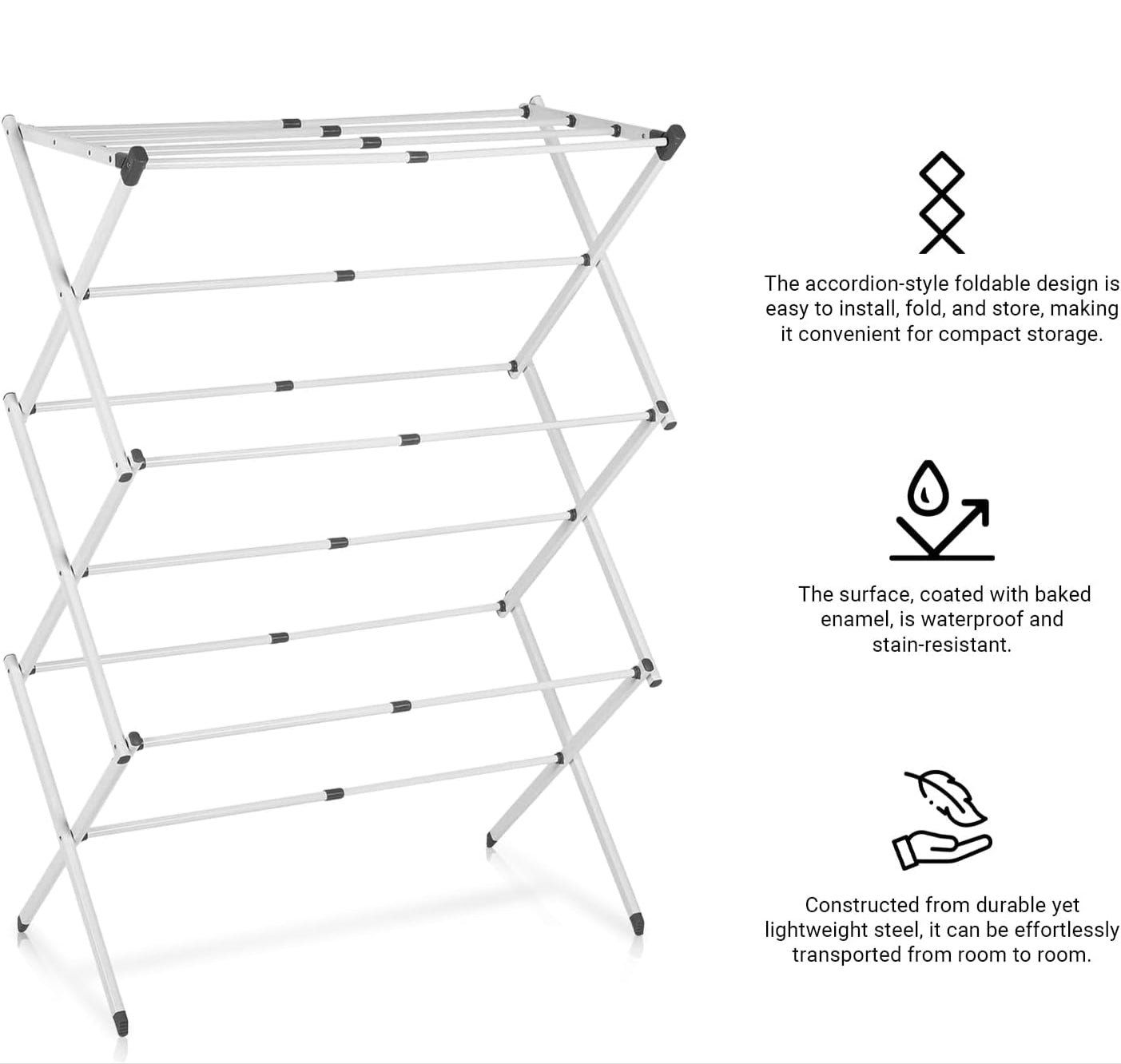 Frendorf | 3-stufig faltbares Kleiderständer – DryMate