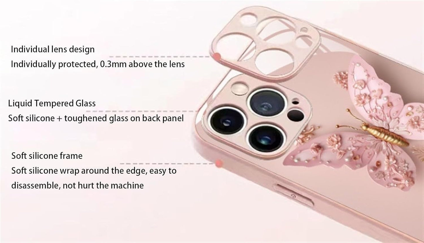 Frendorf | 3D-Schmetterlingsglas für iPhone | Eleganter Schutz in 3D | 1+1 GRATIS