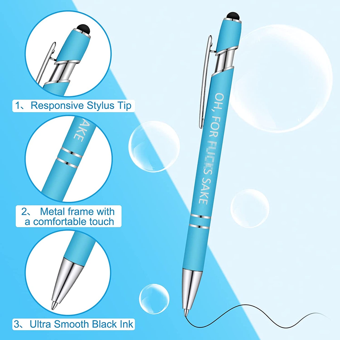 Frendorf | 10 Stück Lustige Bürostifte (Schwarze Tinte)