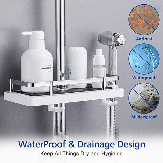 Frendorf | Badezimmerstangen-Dusche-Aufbewahrungsregal-Halter