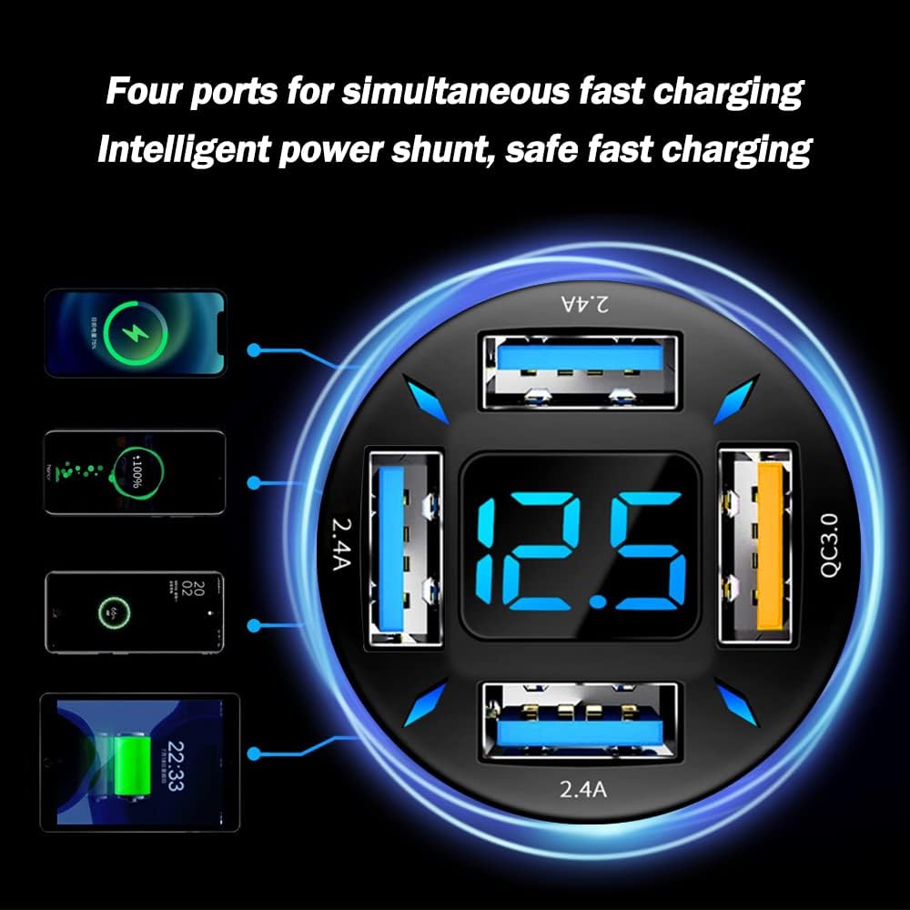 Frendorf | Autoladegerät 66W Superschnellladen mit USB PD & QC 3.0 – Universell für 12-24V Zigarettenanzünder