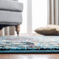 Oriental Persischer Teppich, Quadrat Hellblau/Schwarz