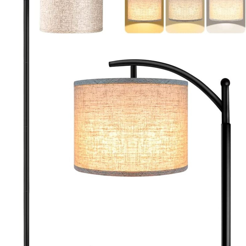 Stehlampe mit 3 Farbtemperaturen LED-Glühbirne, Stehlampe hohe industrielle Stehlampe Lesen für Schlafzimmer, Büro, weiße Lampenschirm enthalten