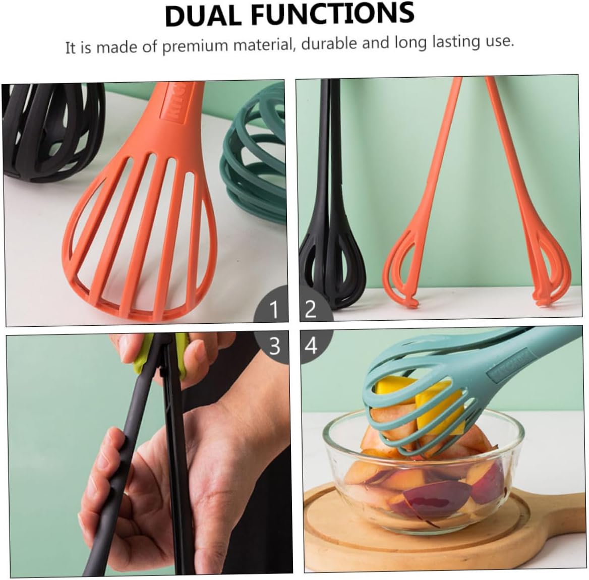 Frendorf | 2 Stück Nylon Küchenzange Schneebesen Mixer