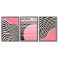 Set aus 3 Bauhaus Pink Modernen Gerahmten Kunstdrucken
