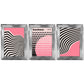 Set aus 3 Bauhaus Pink Modernen Gerahmten Kunstdrucken
