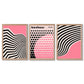 Set aus 3 Bauhaus Pink Modernen Gerahmten Kunstdrucken
