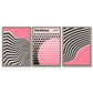 Set aus 3 Bauhaus Pink Modernen Gerahmten Kunstdrucken